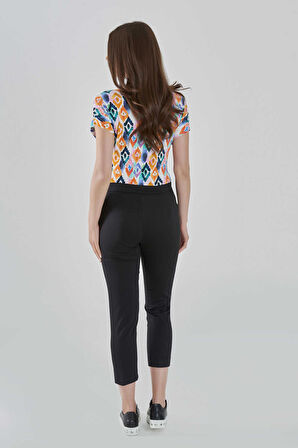 Tolga Saraçoğlu Kadın Dar Paça Kısa Pantolon 30046 Siyah